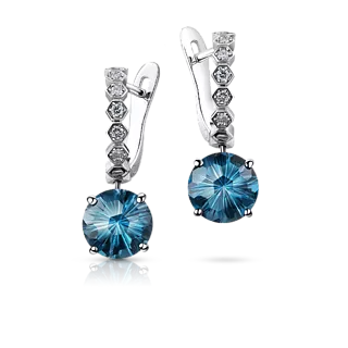 Серьги с топазами London Blue