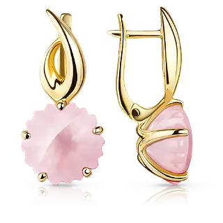 Серьги с розовым кварцем