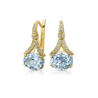 Серьги с аквамаринами