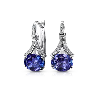 Серьги с танзанитами и бриллиантами