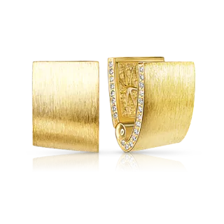 Серьги из матового желтого золота c бриллиантами