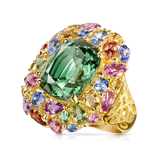 Кольцо с турмалином